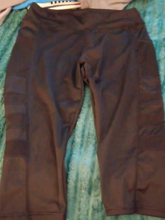 Black Women's Track Crop Joggers - Picture 2 of 7